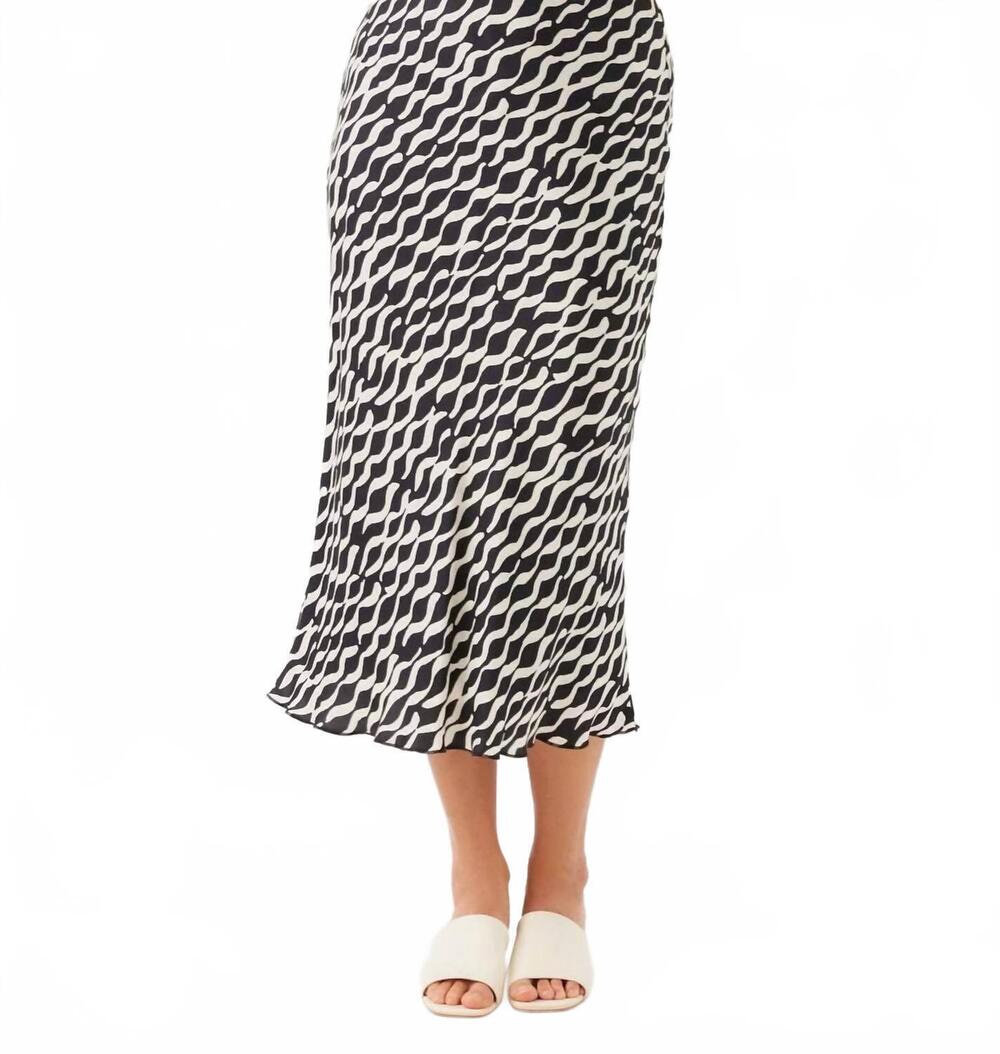 NEW KAREN KANE satin bias cut skirt in print